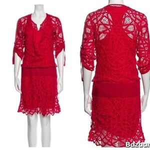 Vivienne Tam Crochet Red Dress Size:SMALL
